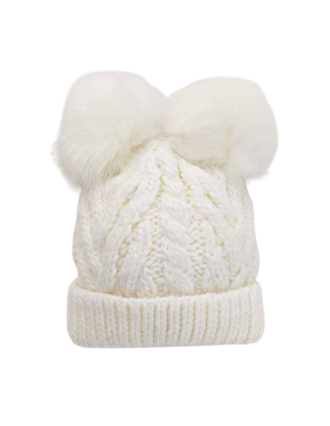 White Pom Pom Knitted Beanie Hat - CovetedThings