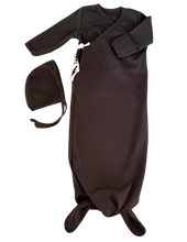 Load image into Gallery viewer, Organic Cotton Baby Gown in Charcoal - CovetedThings