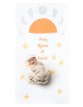 Load image into Gallery viewer, Sun, Moon, and Stars Organic Crib Sheet - CovetedThings
