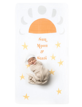 Load image into Gallery viewer, Sun, Moon, and Stars Organic Crib Sheet - CovetedThings