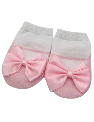 Baby Booties- Pink Mary Jane Bow Socks - CovetedThings