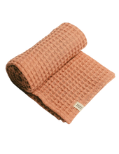 Load image into Gallery viewer, Organic Cotton Waffle Baby Blanket in Terra Cotta - CovetedThings
