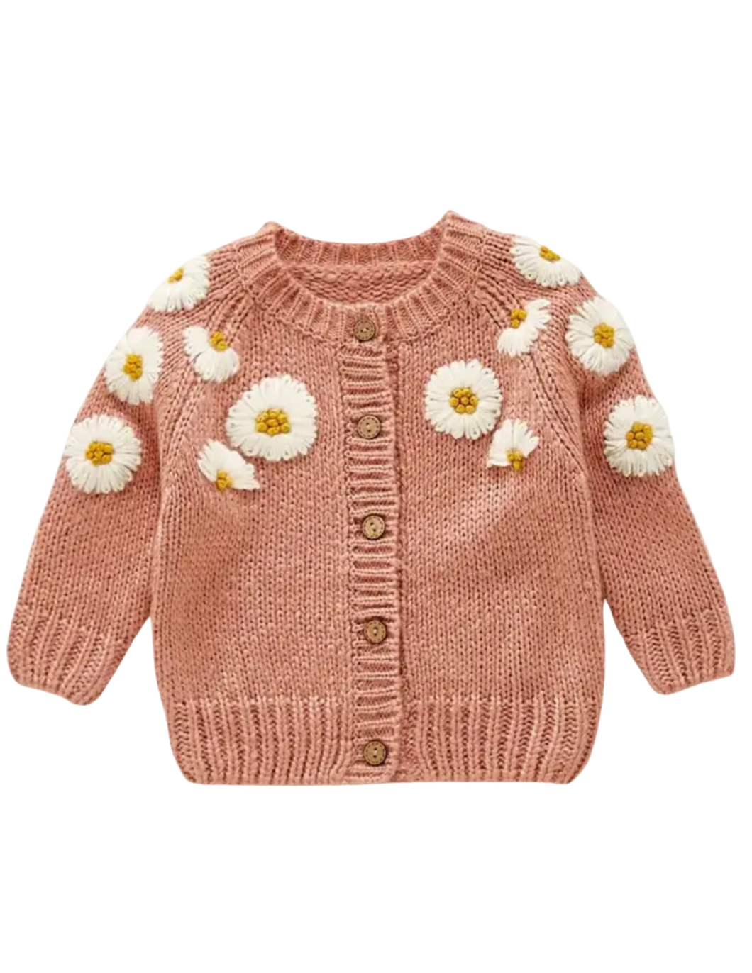 Knitted Floral Cardigan in Pink - CovetedThings