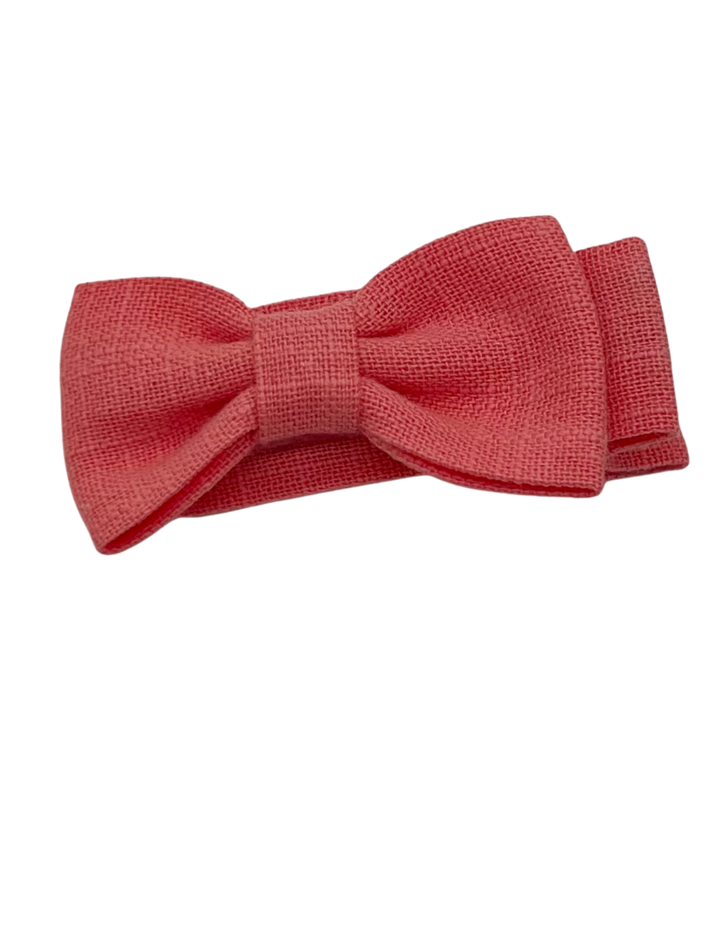 Hair Bow-Coral Linen - CovetedThings
