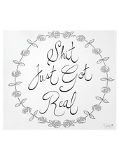 Load image into Gallery viewer, Shit Just Got Real Organic Swaddle Blanket - CovetedThings