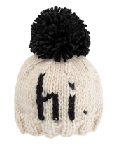 Load image into Gallery viewer, Hi Black Pom Pom Knitted Beanie Hat - CovetedThings

