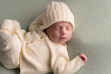 Load image into Gallery viewer, Organic cotton heirloom knitted newborn top and bottom set - CovetedThings
