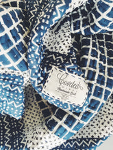 Load image into Gallery viewer, Handmade Embroidered Quilt in Indigo Windowpane - CovetedThings