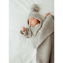 Load image into Gallery viewer, Dove Grey Garter Stitch Knit Blanket - CovetedThings
