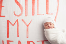 Load image into Gallery viewer, Be Still My Heart Organic Swaddle Blanket - Coveted Things