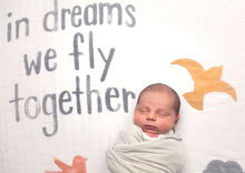 Load image into Gallery viewer, In Dreams We Fly Together Organic Swaddle Scarf™ - CovetedThings
