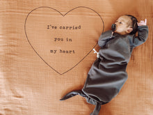 Load image into Gallery viewer, Organic Cotton Baby Gown in Charcoal - CovetedThings