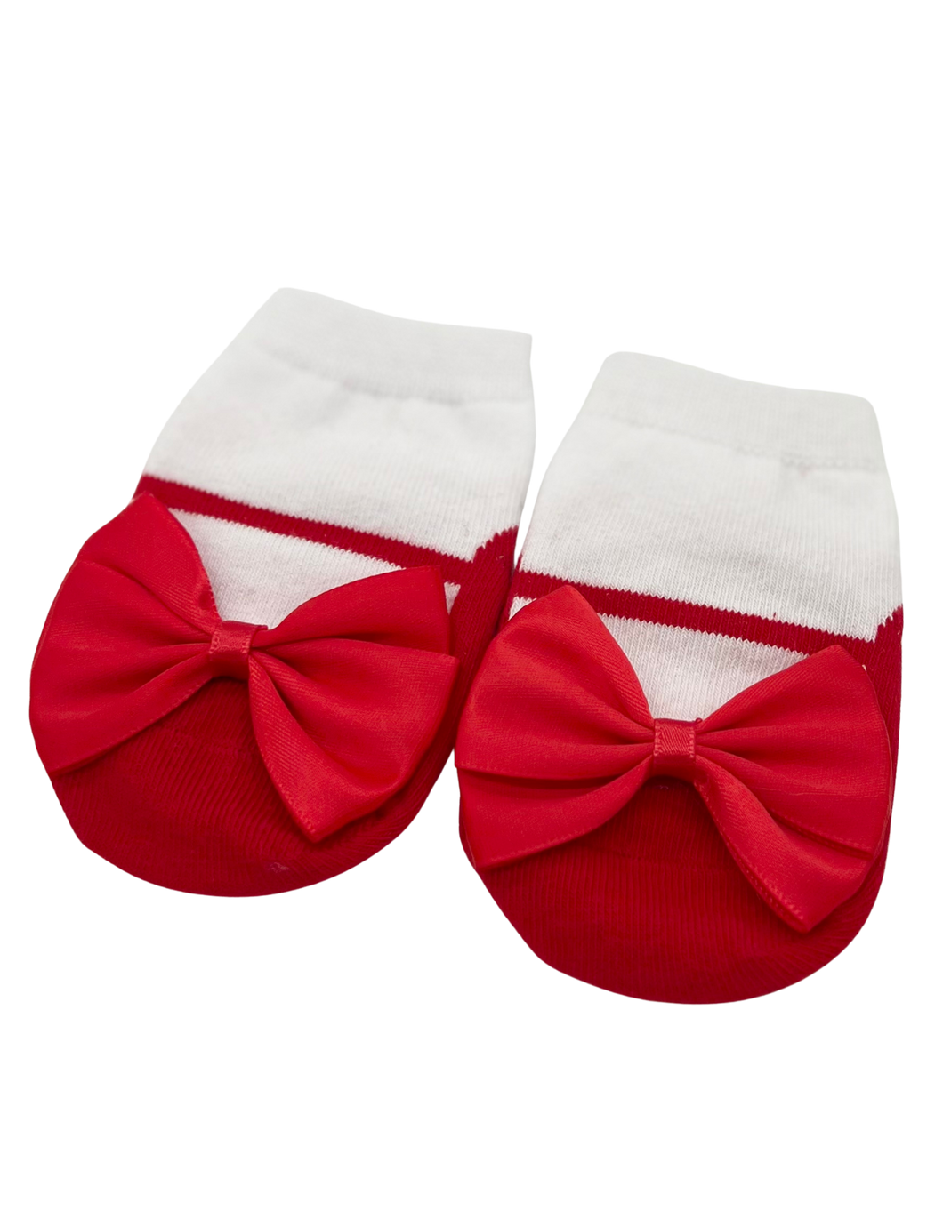 Baby Booties- Red Mary Jane Bow Socks - CovetedThings