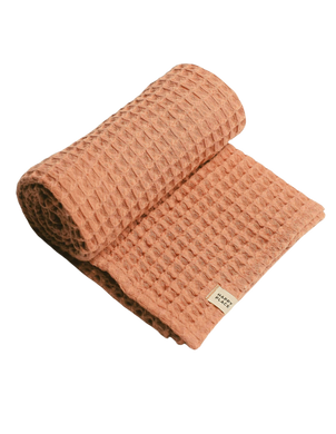 Organic Cotton Waffle Baby Blanket in Terra Cotta - CovetedThings