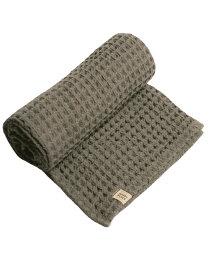 Organic Cotton Waffle Baby Blanket in Coal - CovetedThings