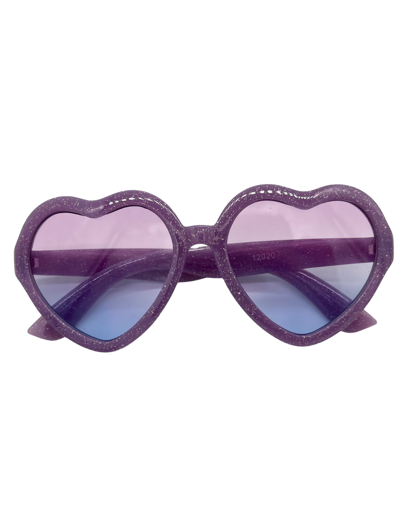 Glasses Purple Heart Shaped Sunglasses Sunglasses- Purple Glitter