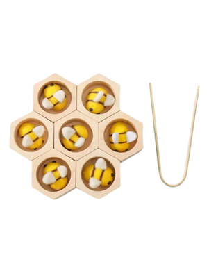 Wooden Fuzzy Bee Sorting Toy - CovetedThings