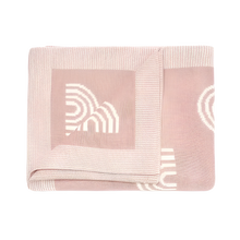 Load image into Gallery viewer, Knitted Pink Rainbow Blanket
