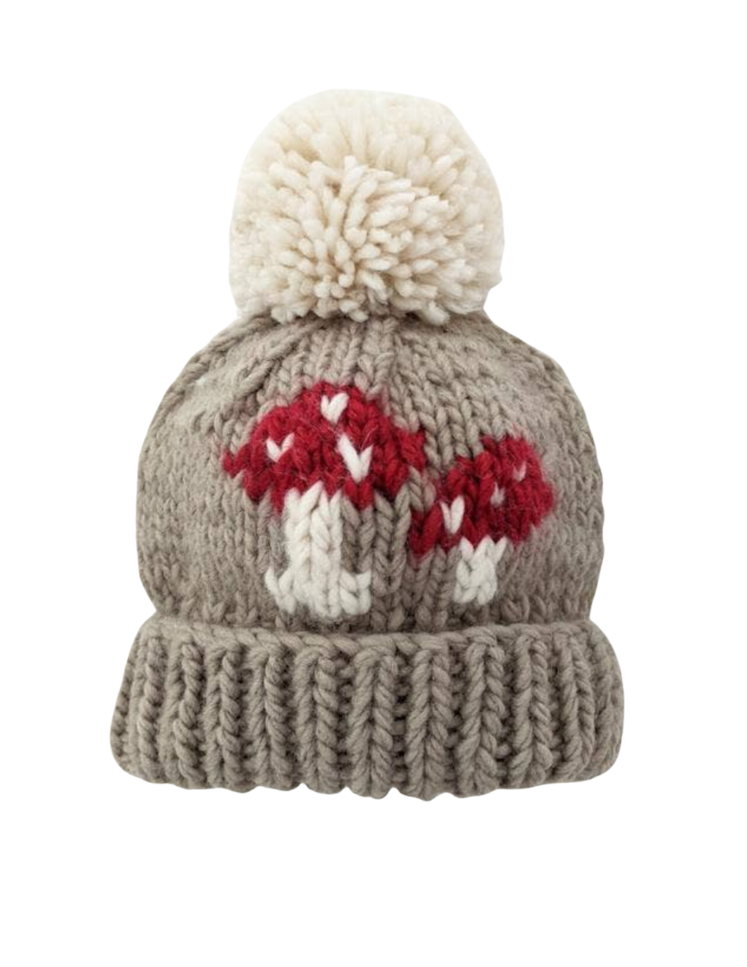 Mushroom Pom Pom Knitted Beanie Hat - CovetedThings