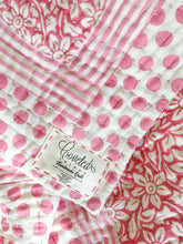 Load image into Gallery viewer, Handmade Embroidered Quilt in Peony - CovetedThings
