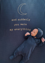 Load image into Gallery viewer, Organic Cotton Footed Onesie in Charcoal - CovetedThings
