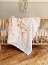 Load image into Gallery viewer, Hello Sunshine 4-Layer Organic Cotton Happy Cloud Luxury Blanket - CovetedThings
