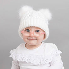 Load image into Gallery viewer, White Pom Pom Knitted Beanie Hat - CovetedThings
