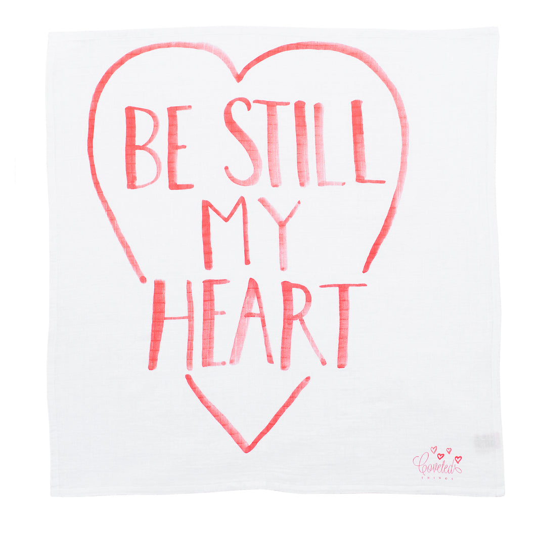 Be Still My Heart Organic Swaddle Blanket - Coveted Things