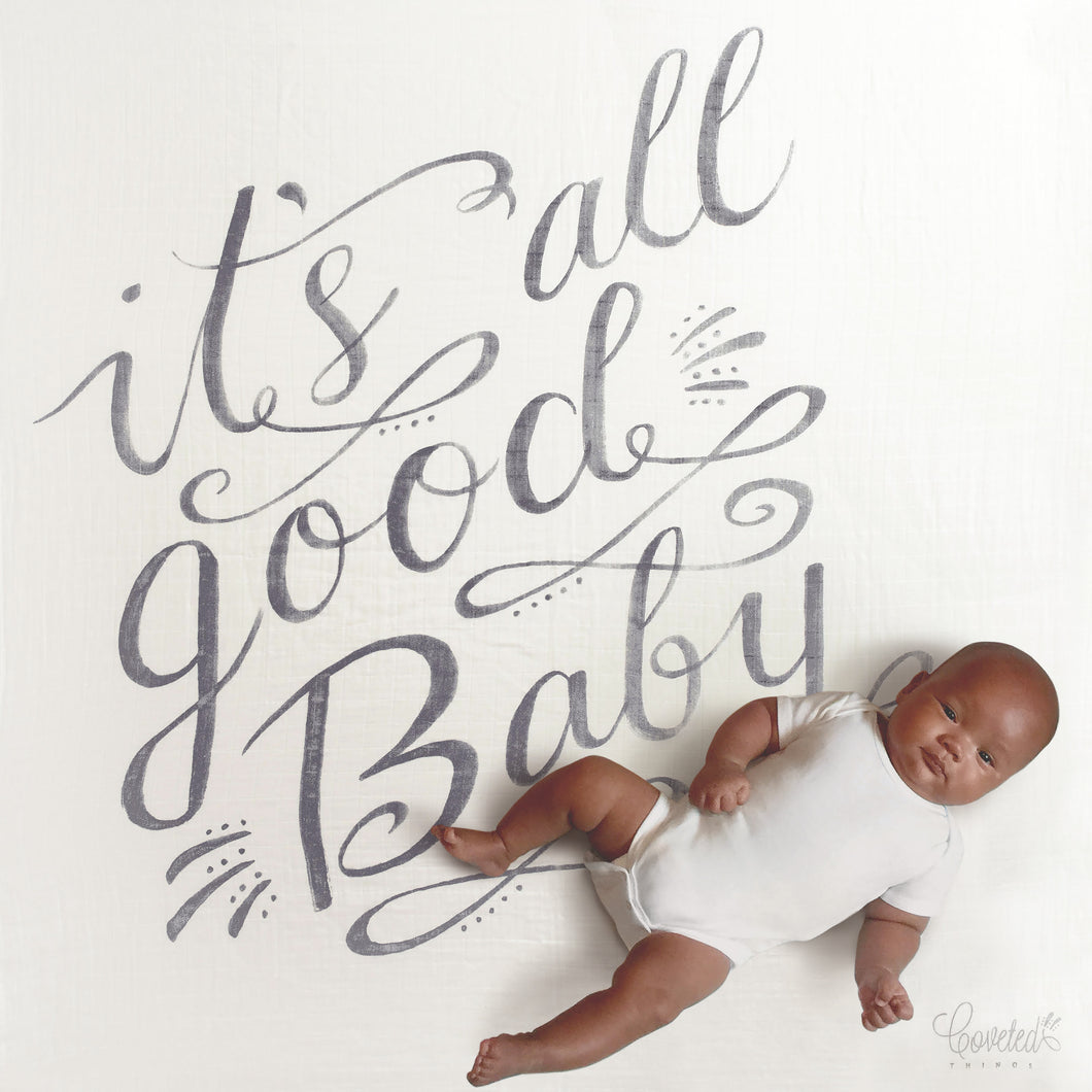 'It's All Good Baby Baby' Organic Swaddle Scarf™ - CovetedThings
