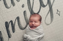 Load image into Gallery viewer, Welcome to the Family Organic Swaddle Scarf™ - CovetedThings
