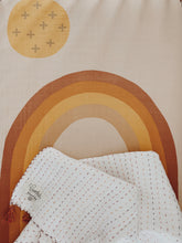 Load image into Gallery viewer, Handmade Embroidered Quilt in Neutral Rainbow - CovetedThings
