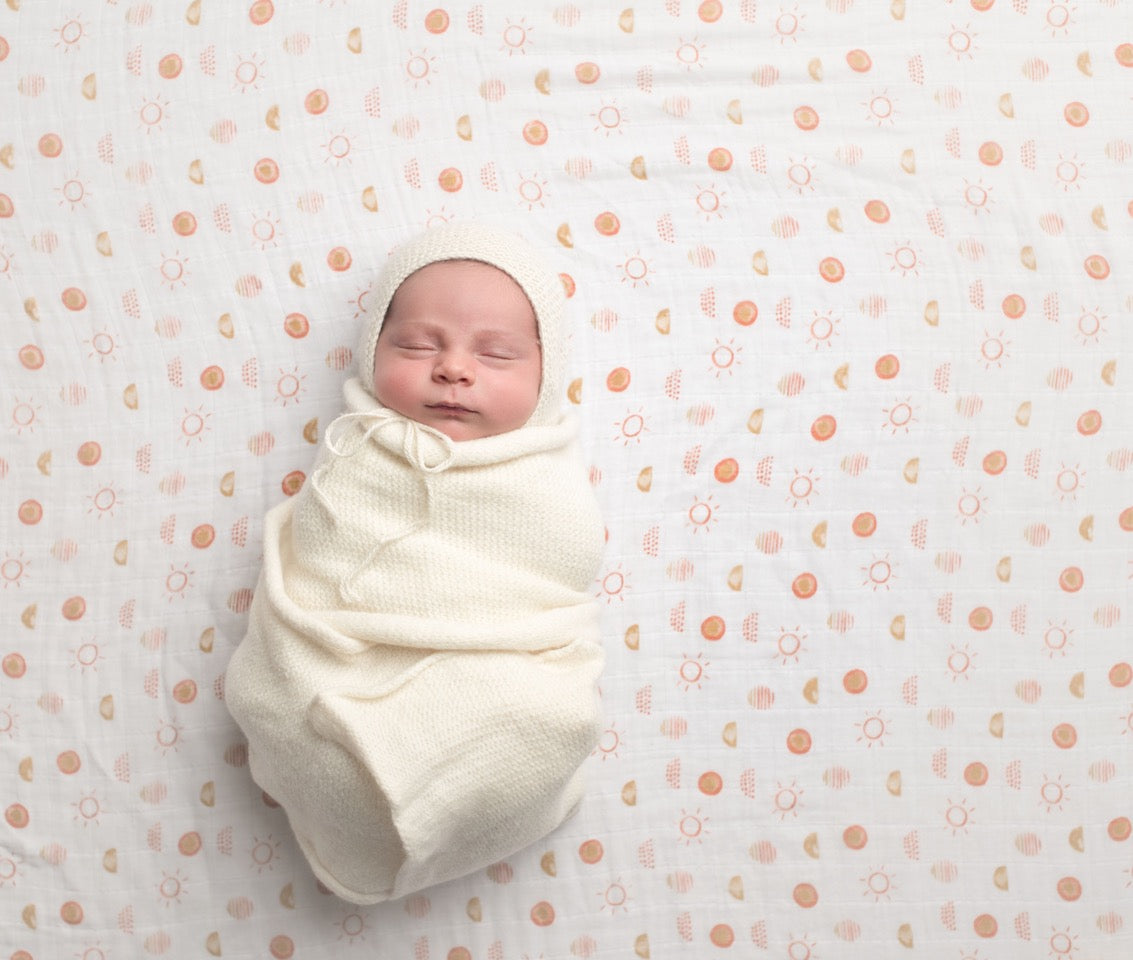 All Over Sun Print Organic Swaddle Blanket CovetedThings