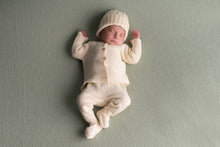 Load image into Gallery viewer, Organic cotton heirloom knitted newborn top and bottom set - CovetedThings
